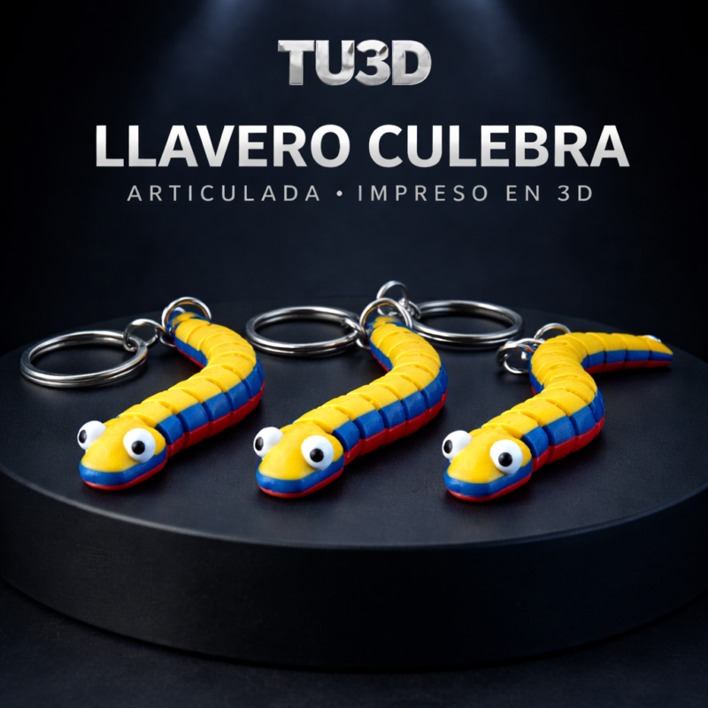 Llavero Culebra Articulada – Impreso en 3D