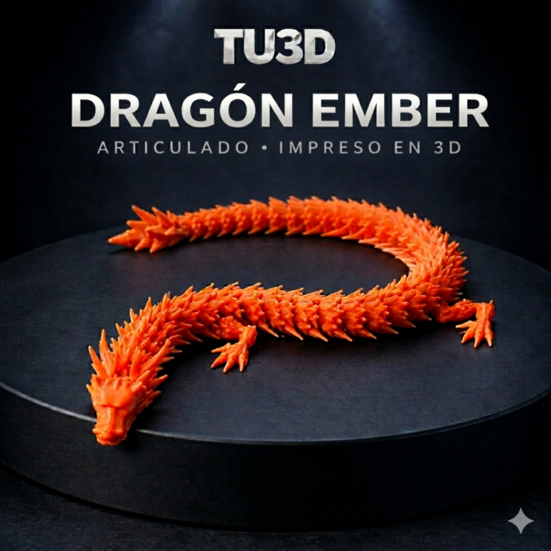 Dragón Ember Articulado – Impresión 3D Premium